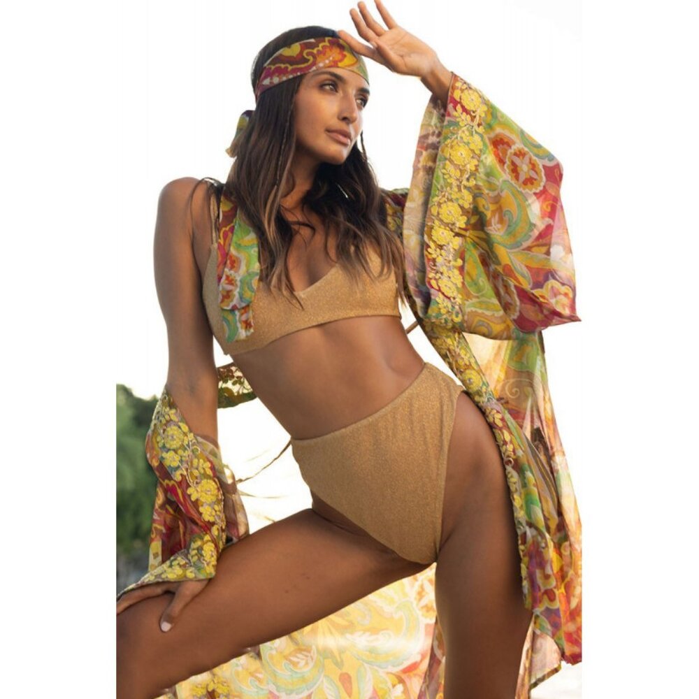 Miss June Flame Embroidered Kimono